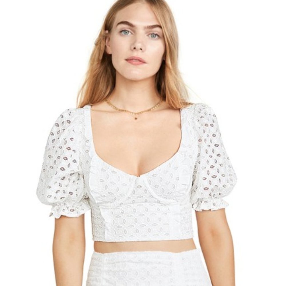 For Love & Lemons Sand Dollar Lace-up Top